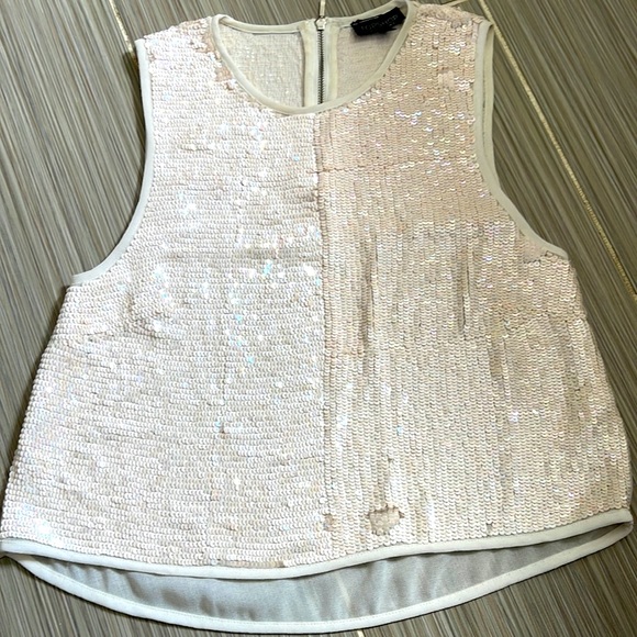 Sequin Cream Cami Topshop - Picture 1 of 4